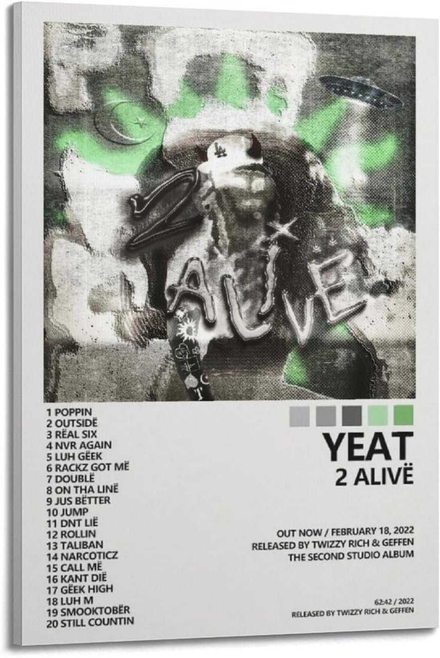 Yeat Poster 2 Alive Album Poster (paper and canvas) art poster printing print