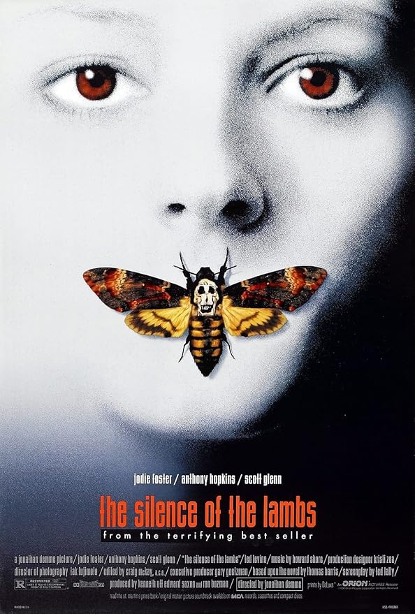 THE SILENCE OF THE LAMBS Movie Poster Hannibal Lecter Anthony Hopkins (Paper and Canvas) Art Poster Printing Print