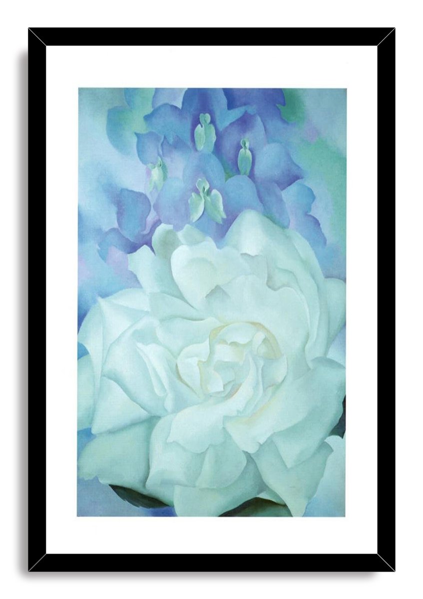 White Floral Art Decorative Painting (paper and canvas) art poster printing print