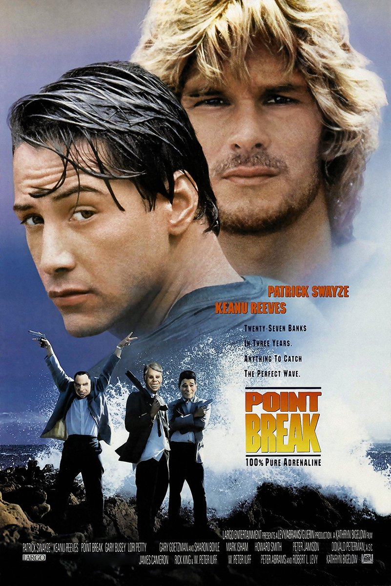 Point Break Movie Poster Keanu Reeves Patrick Swayze Decorative Painting (paper and canvas) art poster printing print