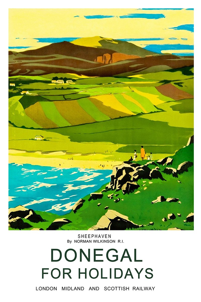 Donegal Sheepgaven Vintage Travel Poster Landscape Decorative Painting (paper and canvas) art poster printing print
