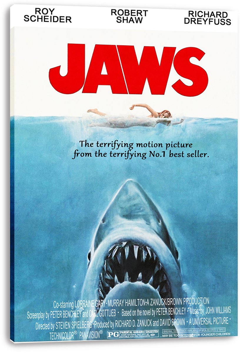 Jaws Movie Shark Decorative Painting (paper and canvas) art poster printing print
