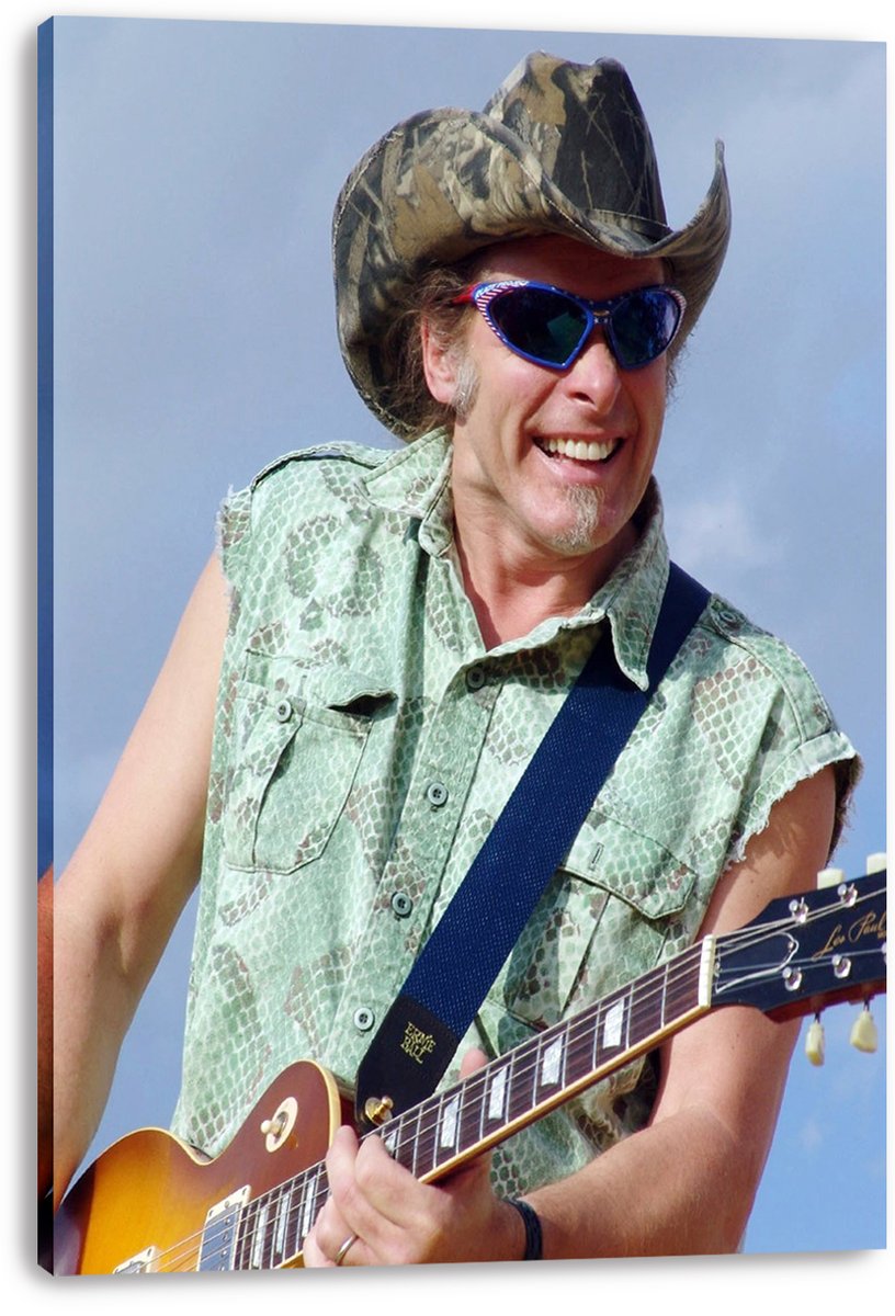Smiling Guitarist in Cowboy Hat Decorative Painting (paper and canvas) art poster printing print