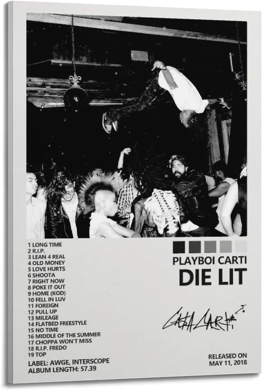 Playboi Carti Die Lit Album Cover Post Poster (Paper and Canvas) Art Poster Printing Print B0CJ3BX4TB