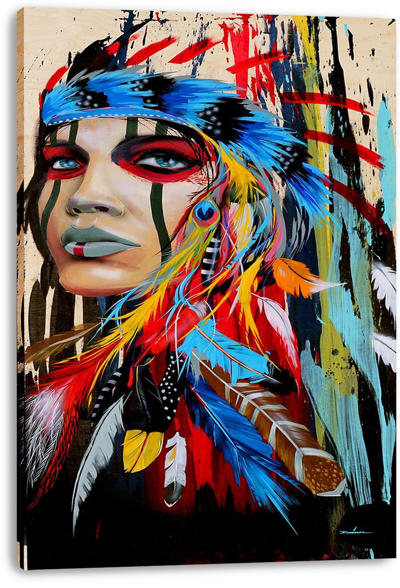 Modern Tribal Woman Portrait Decorative Painting (paper and canvas) art poster printing print