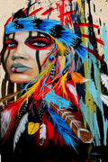 Modern Tribal Woman Portrait Decorative Painting (paper and canvas) art poster printing print