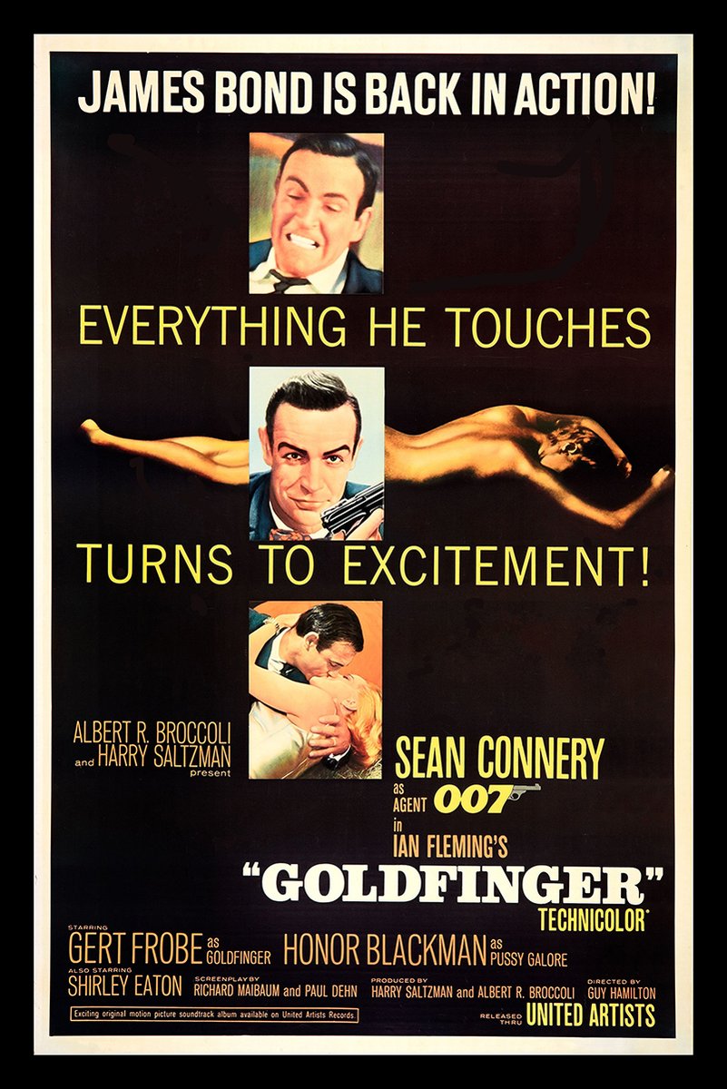 Goldfinger James Bond Movie Decorative Painting (paper and canvas) art poster printing print