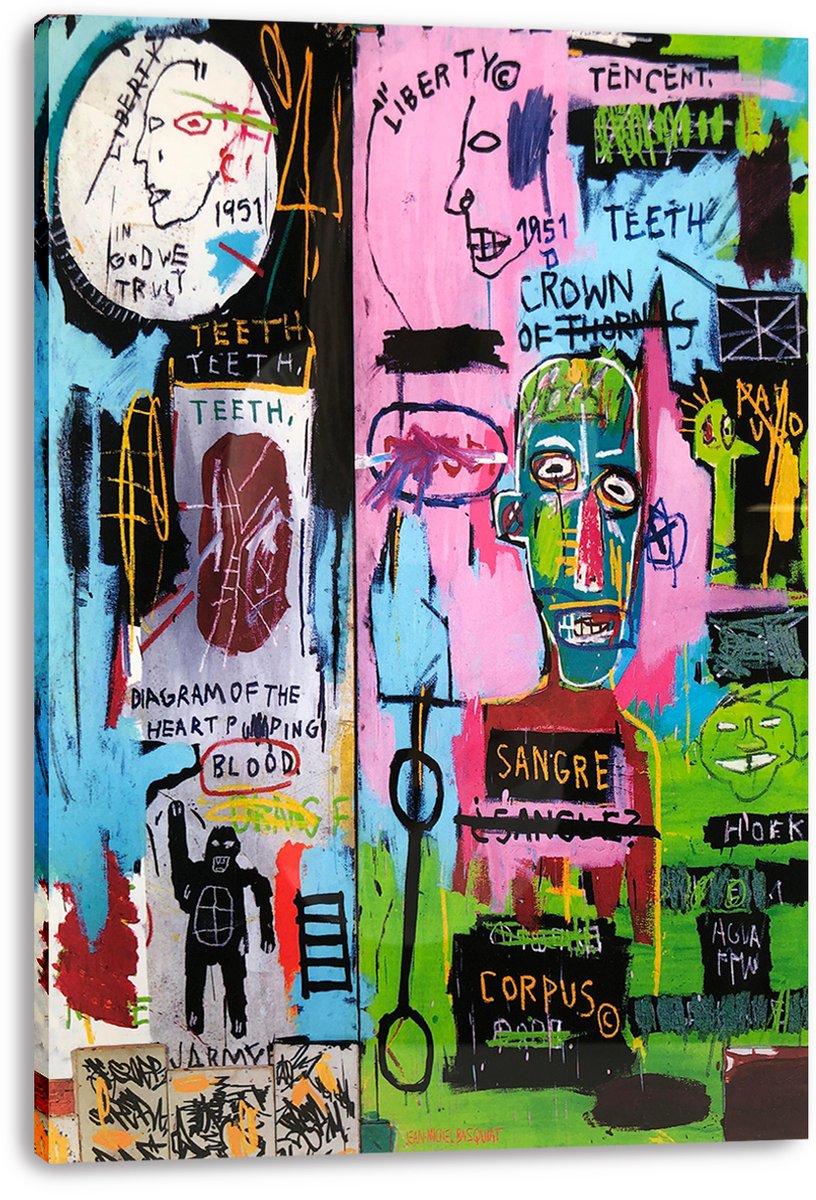 Basquiat Style Neo-Expressionist Art Decorative Painting (paper and canvas) art poster printing print