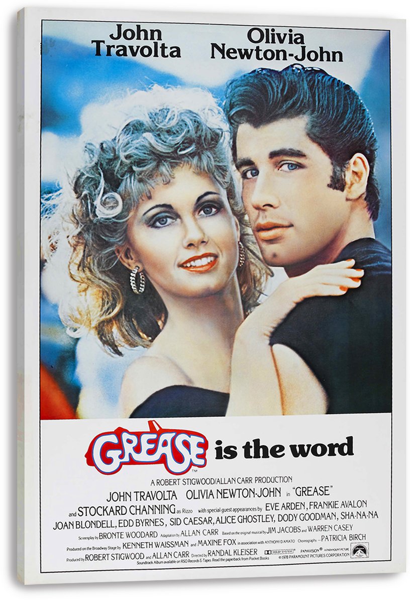 Grease Movie John Travolta Olivia Newton-John Decorative Painting (paper and canvas) art poster printing print