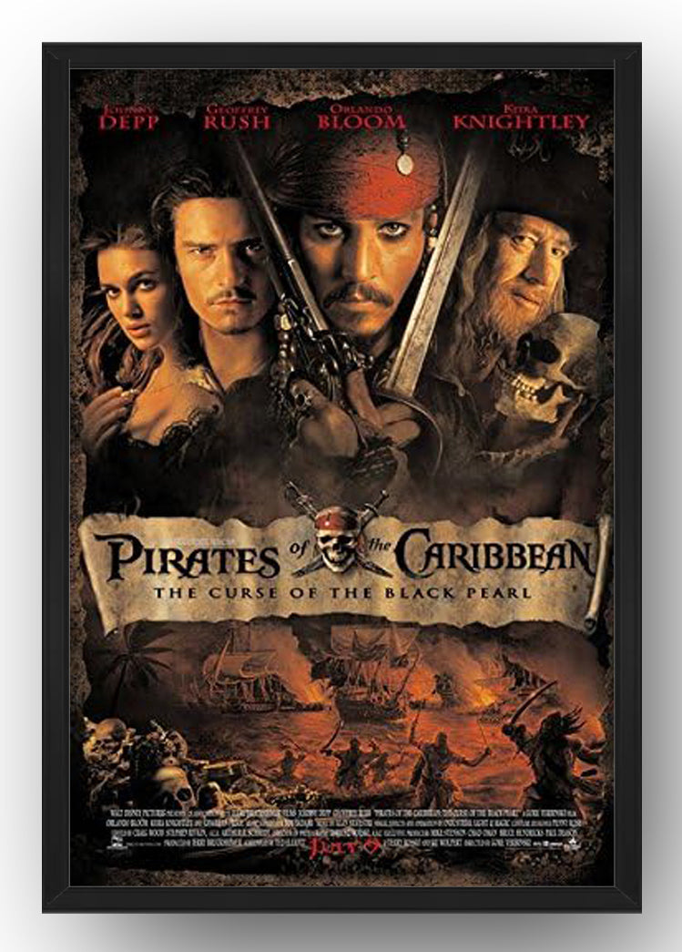 Pirates of The Caribbean: The Curse of The Black Pearl (2003) Vintage Movie Poster(Paper and Canvas) Art Poster Printing Print