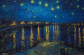 Starry Night over The Rhone by Vincent van Gogh Decoration (Paper and Canvas) Art Poster Printing Print