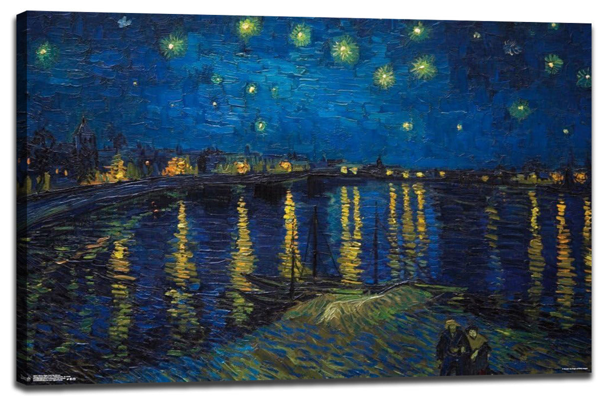 Starry Night over The Rhone by Vincent van Gogh Decoration (Paper and Canvas) Art Poster Printing Print