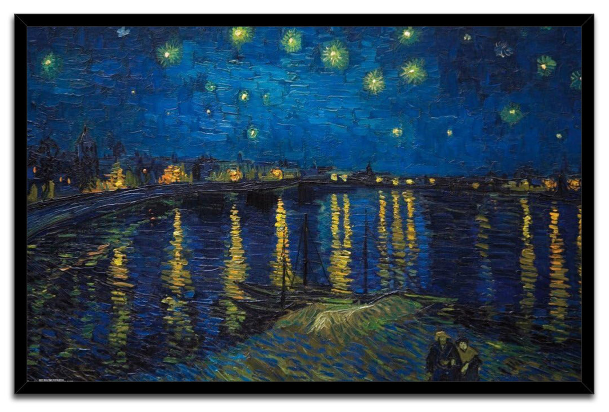 Starry Night over The Rhone by Vincent van Gogh Decoration (Paper and Canvas) Art Poster Printing Print