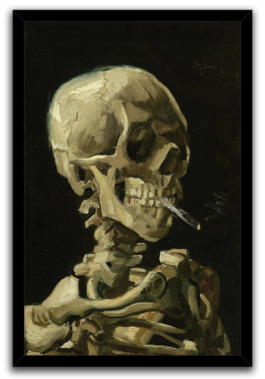 Vincent Van Gogh (Skull with Cigarette, 1885) Decoration (Paper and Canvas) Art Poster Printing Print