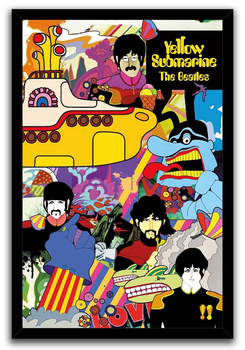 The Beatles - Submarine Collage Wall Music (Paper and Canvas) Art Poster Printing Print