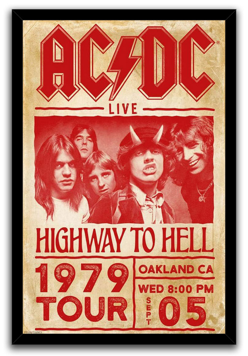 AC/DC Highway to Hell Retro Rock Music (Paper and Canvas) Art Poster Printing Print
