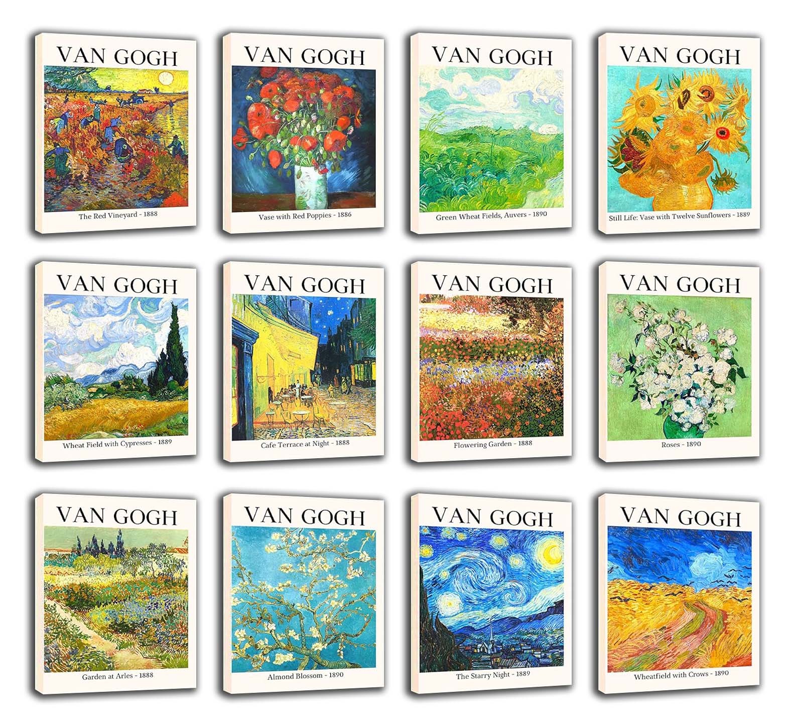 Van Gogh Art Posters, VanGogh Sunflowers Starry Night Decoration (Paper and Canvas) Art Poster Printing Print