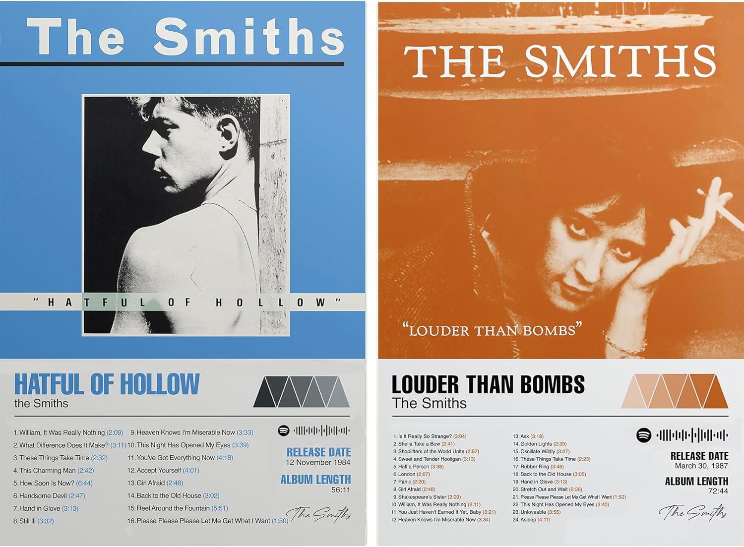 The SMITHS A Set Of 2 Music Posters (Paper and Canvas) Art Poster Printing Print