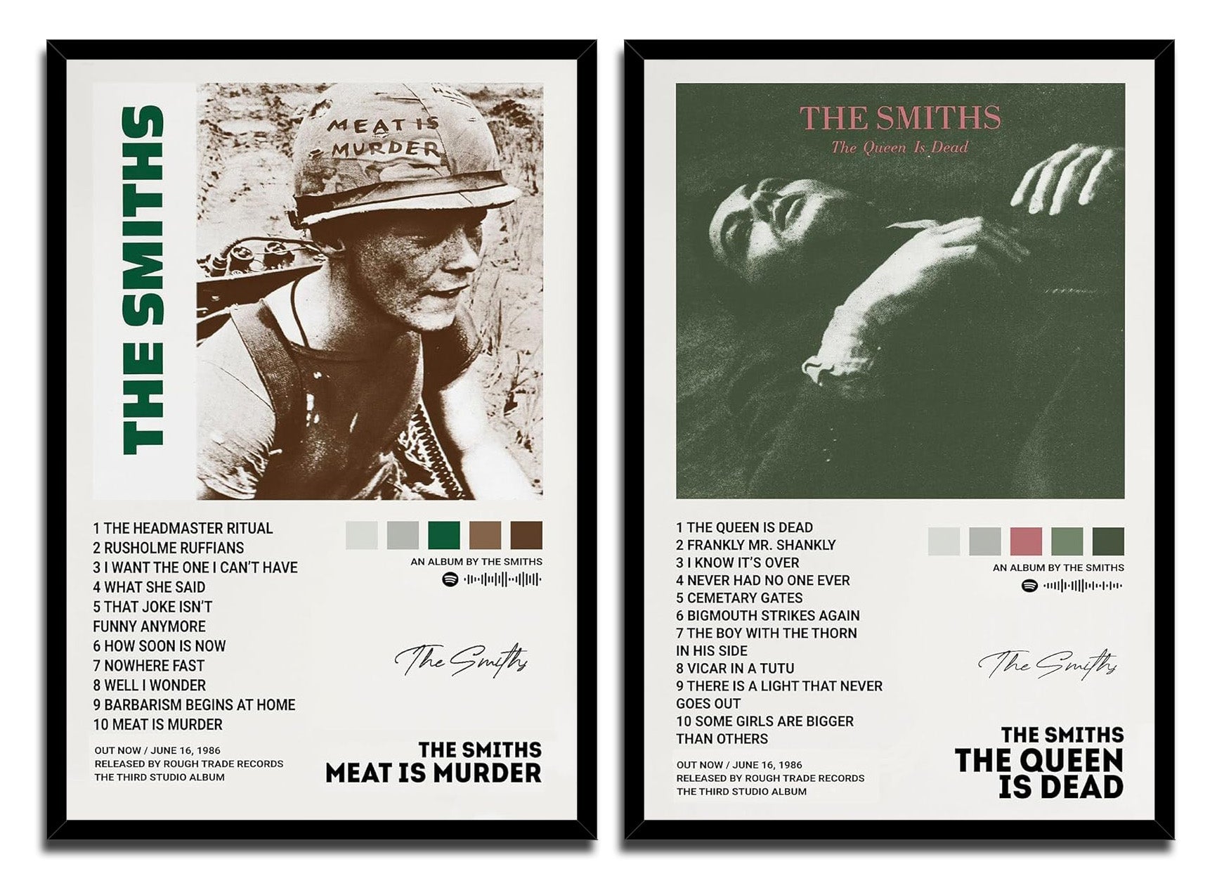 The SMITHS A Set Of 2 Music Posters (Paper and Canvas) Art Poster Printing Print
