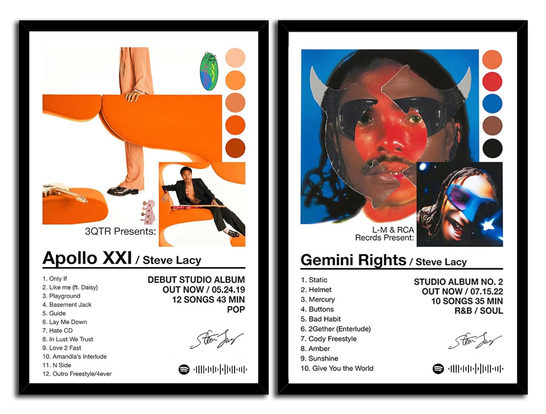 Steve Lacy A Set Of 2 Music Posters (Paper and Canvas) Art Poster Printing Print