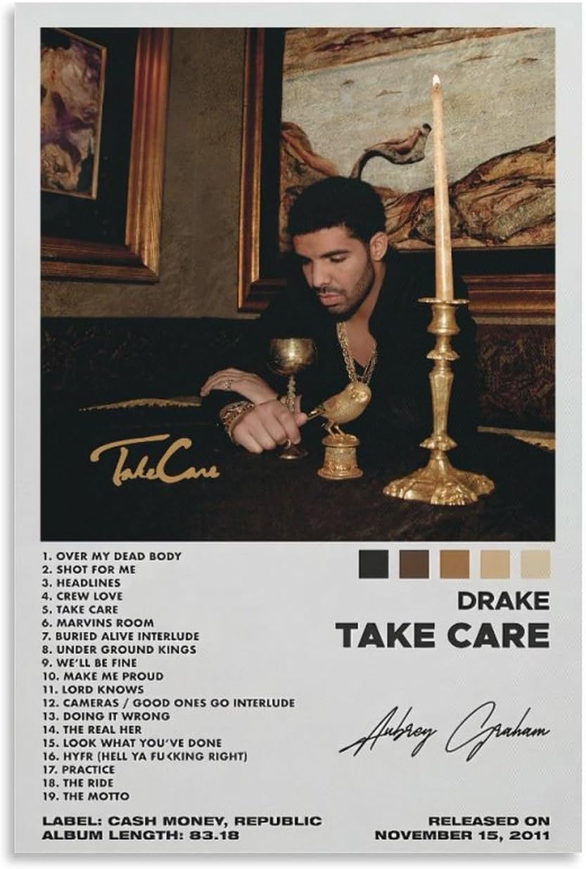 Take Care Album Cover Posters for Room Aesthetic Wall Art Prints for Wall (paper and canvas) art poster printing print