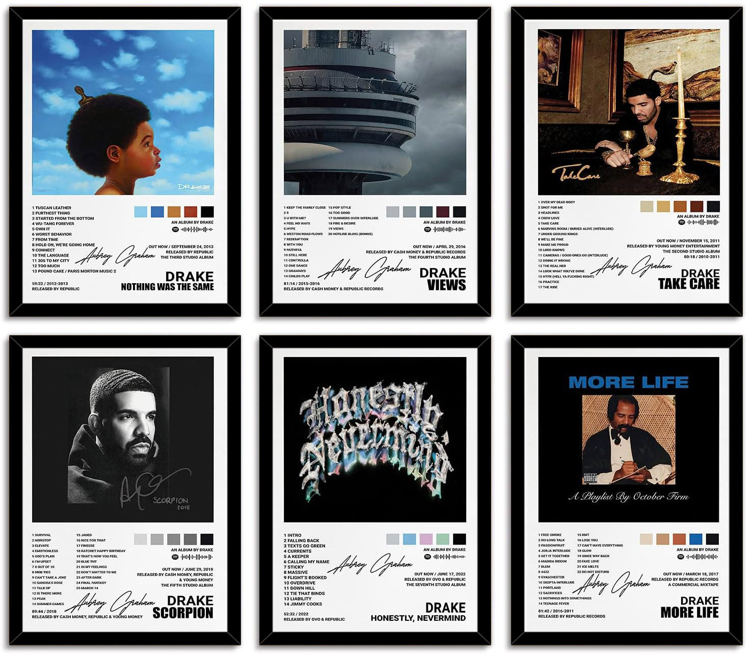 Drake Music Poster Signed Limited Album Cover Posters (paper and canvas) art poster printing print