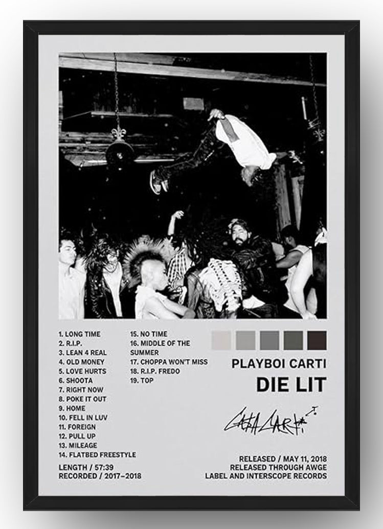 Playboi Carti Die Lit Album Music Poster for (Paper and Canvas) Art Poster Printing Print