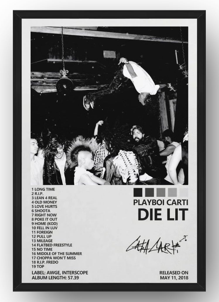 Playboi Carti Die Lit Album Cover Post Poster (Paper and Canvas) Art Poster Printing Print B0CJ3BX4TB
