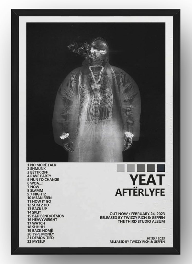 Yeat Aftr Lyfe Music Album Poster Yeat (Paper and Canvas) Art Poster Printing Print