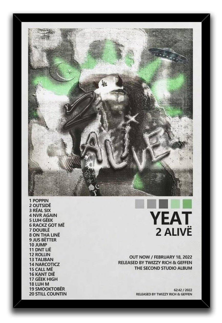 Yeat Poster 2 Alive Album Poster (paper and canvas) art poster printing print