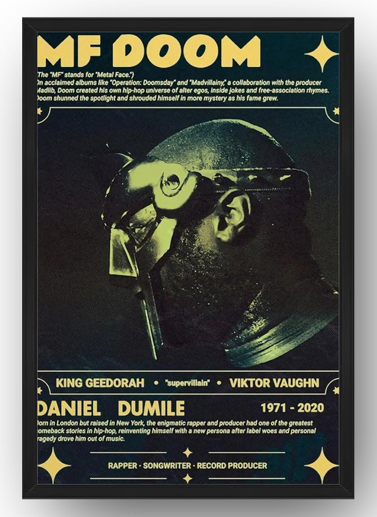 MF DOOM Poster Music for Room Aesthetic (Paper and Canvas) Art Poster Printing Print