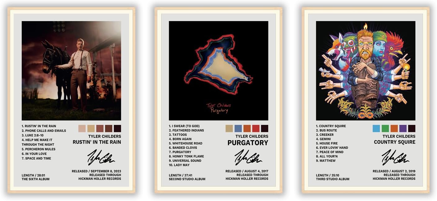 Tyler Childers Poster A Set of 3 Album Decorative Painting (paper and canvas) art poster printing print