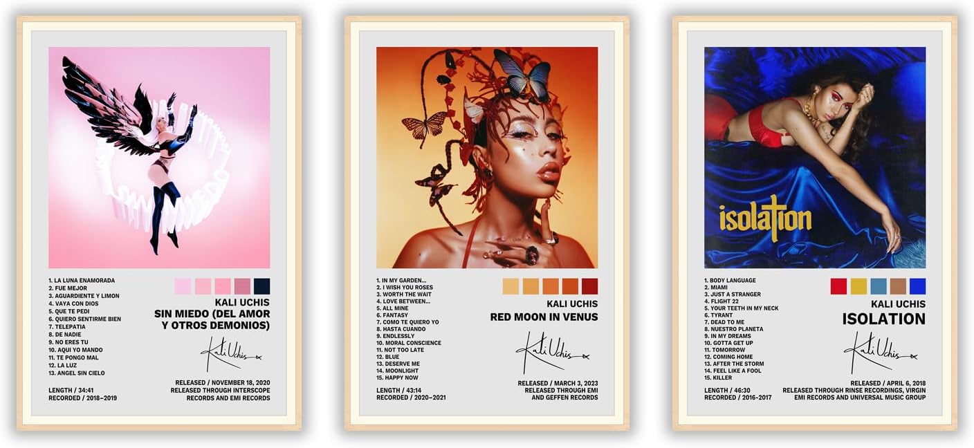 Kali Uchis Poster A Set of 3 Album Decorative Painting (paper and canvas) art poster printing print
