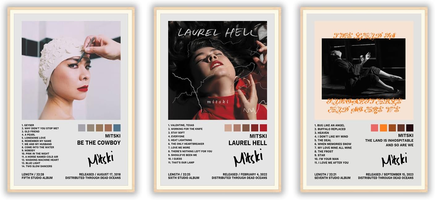 Mitski Poster A Set of 3 Album Decorative Painting Wall (paper and canvas) art poster printing print
