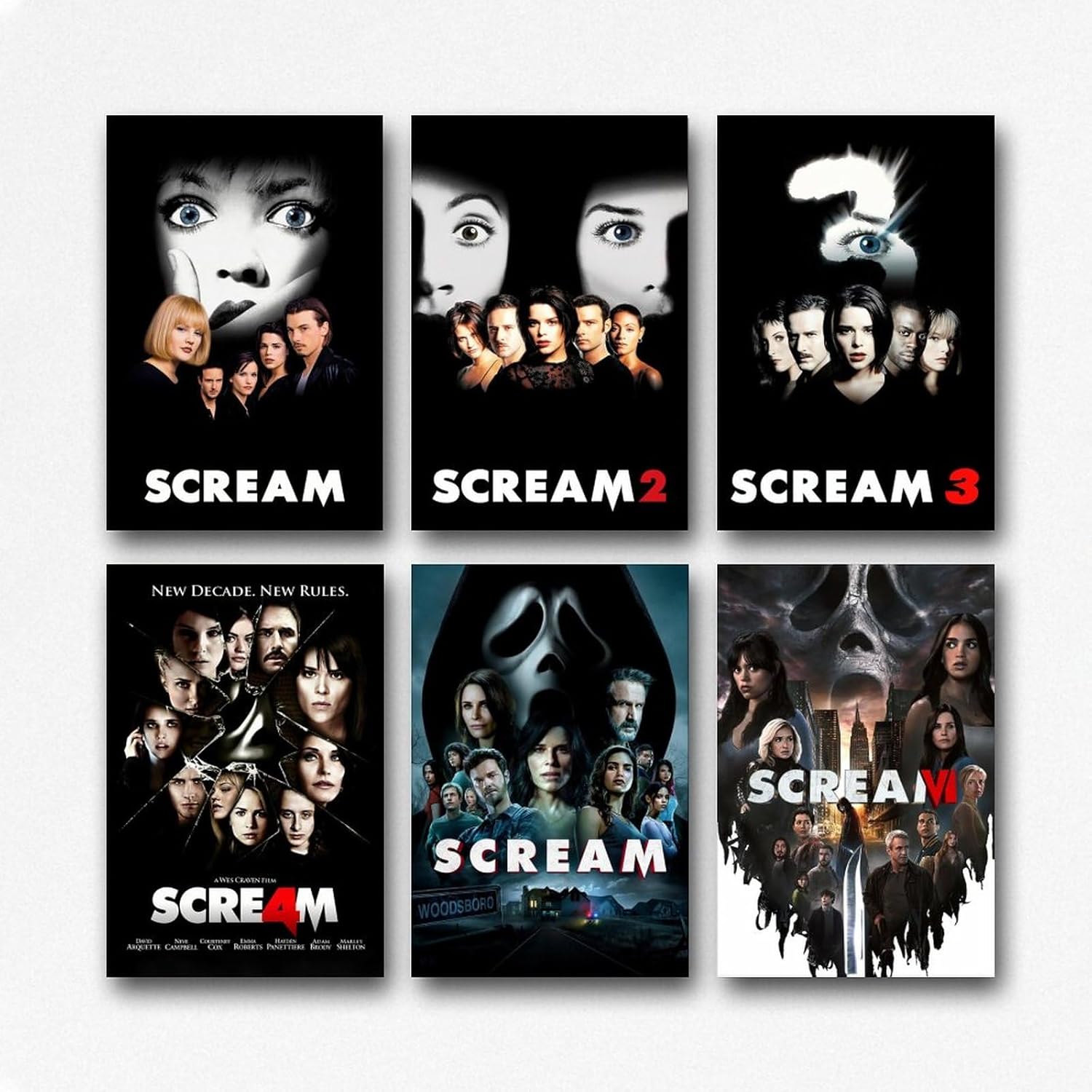Scream Set of 6 Vintage Horror Movie Poster (paper and canvas) art poster printing print