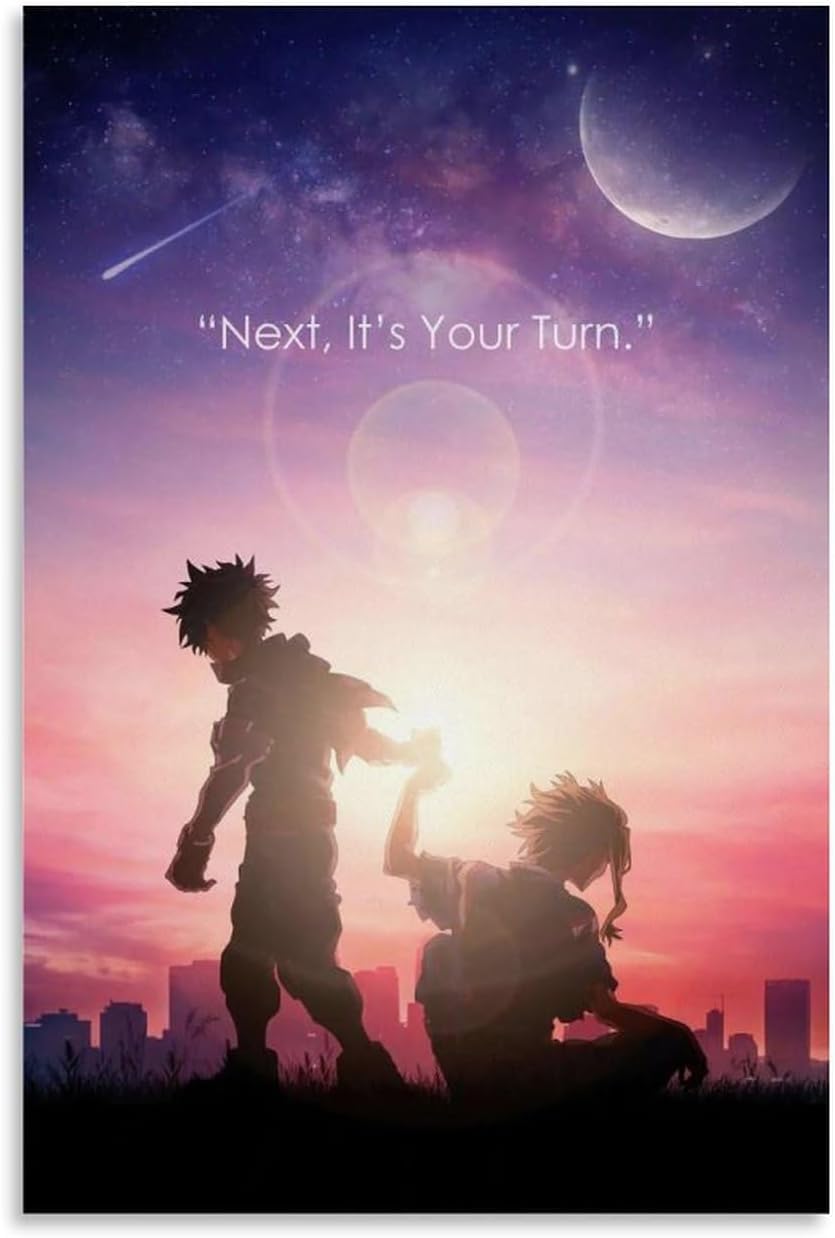 Hero Anime Motivational 90s Poster (paper and canvas) art poster printing print