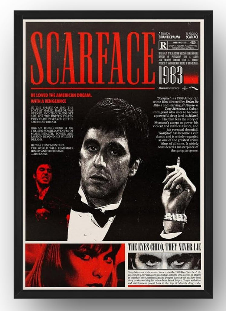 Scarface Movie Poster (Paper and Canvas) Art Poster Printing Print