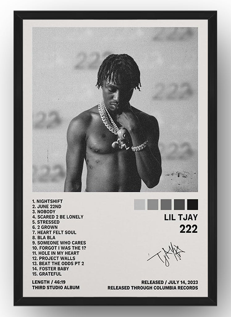 Lil Tjay Poster 222 Album Cover Poster (Paper and Canvas) Art Poster Printing Print