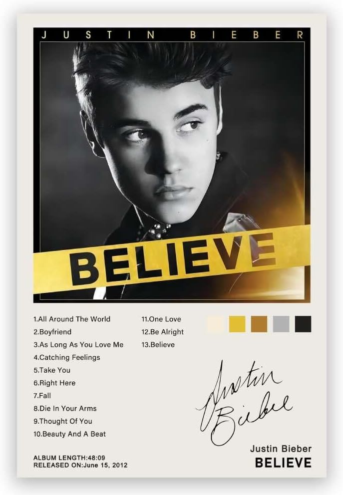 RXlinquial Believe Albums Poster Justins Posters Music (Paper and Canvas) Art Poster Printing Print