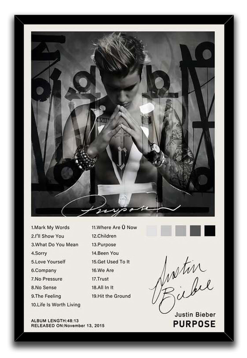 Purpose Albums Justin Bieber Posters Music (Paper and Canvas) Art Poster Printing Print