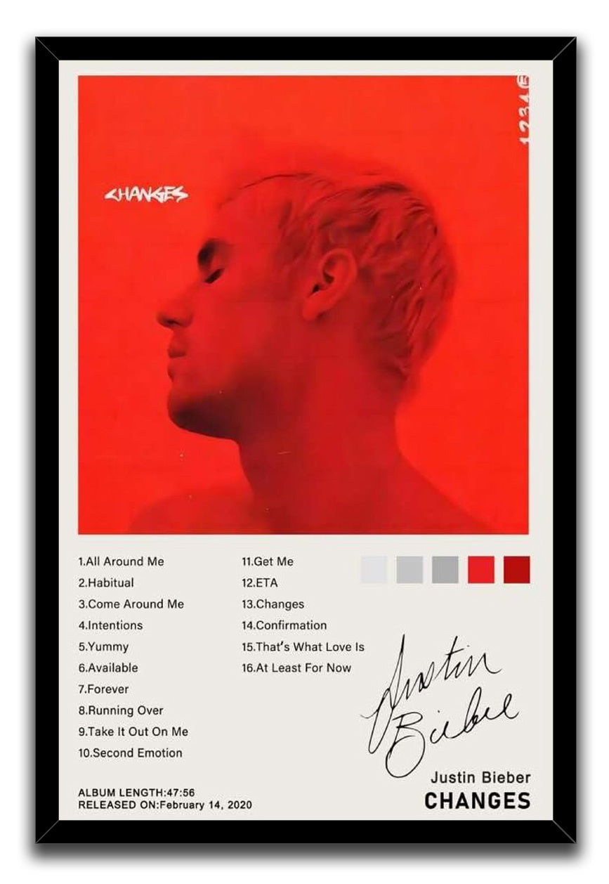 RXlinquial Changes Albums Poster Justinsbiebe Posters Music (Paper and Canvas) Art Poster Printing Print