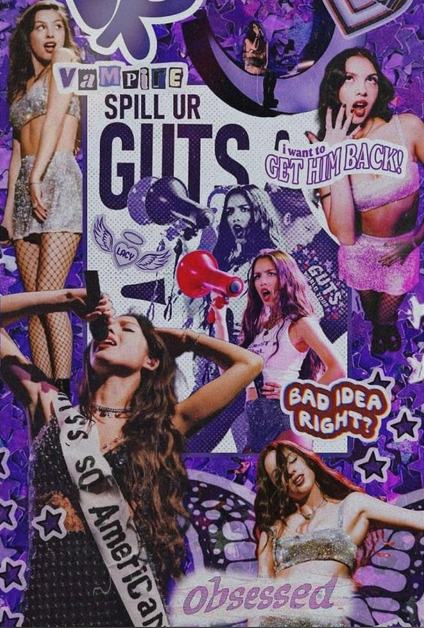 Olivia Poster Rodrigo Singer Guts Music Collage for (paper and canvas) art poster printing print