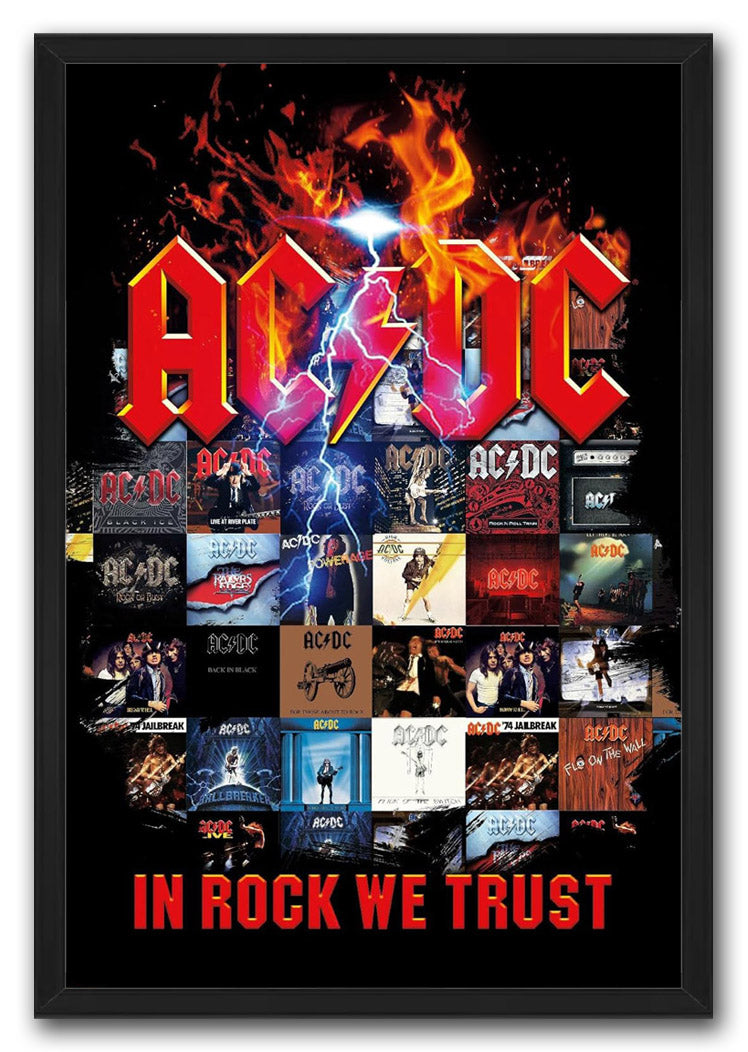 AC/DC-In Rock We Trust Collage Music (Paper and Canvas) Art Poster Printing Print