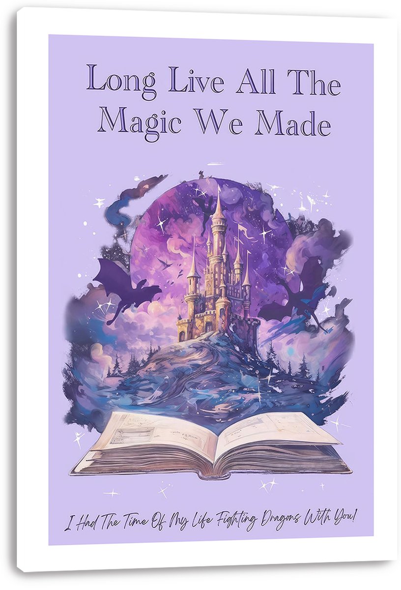 Enchanted Castle Dragons Book Fantasy Decorative Painting (paper and canvas) art poster printing print