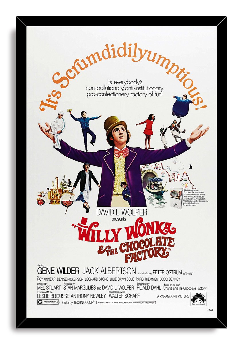 Willy Wonka & The Chocolate Factory Decorative Painting (paper and canvas) art poster printing print