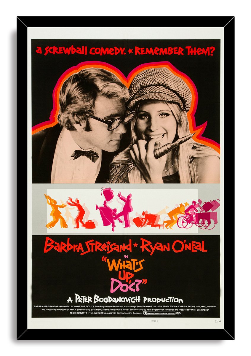 What's Up Doc? Barbra Streisand Ryan O'Neal Movie Poster Decorative Painting (paper and canvas) art poster printing print