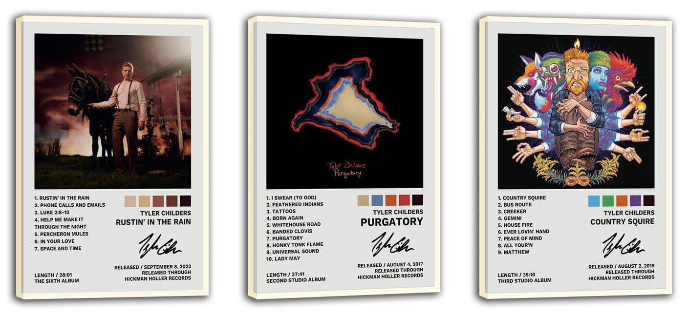 Tyler Childers Poster A Set of 3 Album Decorative Painting Wall (paper and canvas) art poster printing print