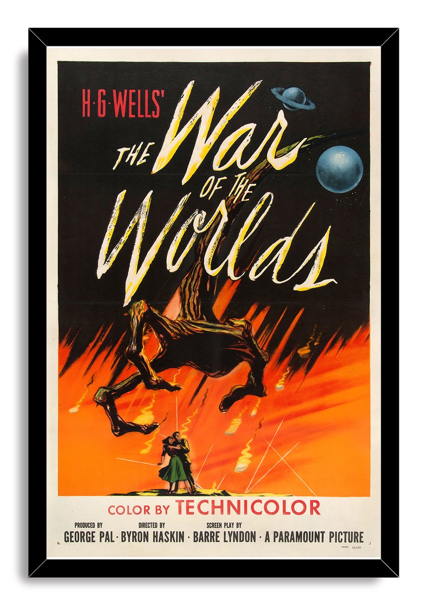 H.G. Wells' The War of the Worlds Movie Poster Decorative Painting (paper and canvas) art poster printing print