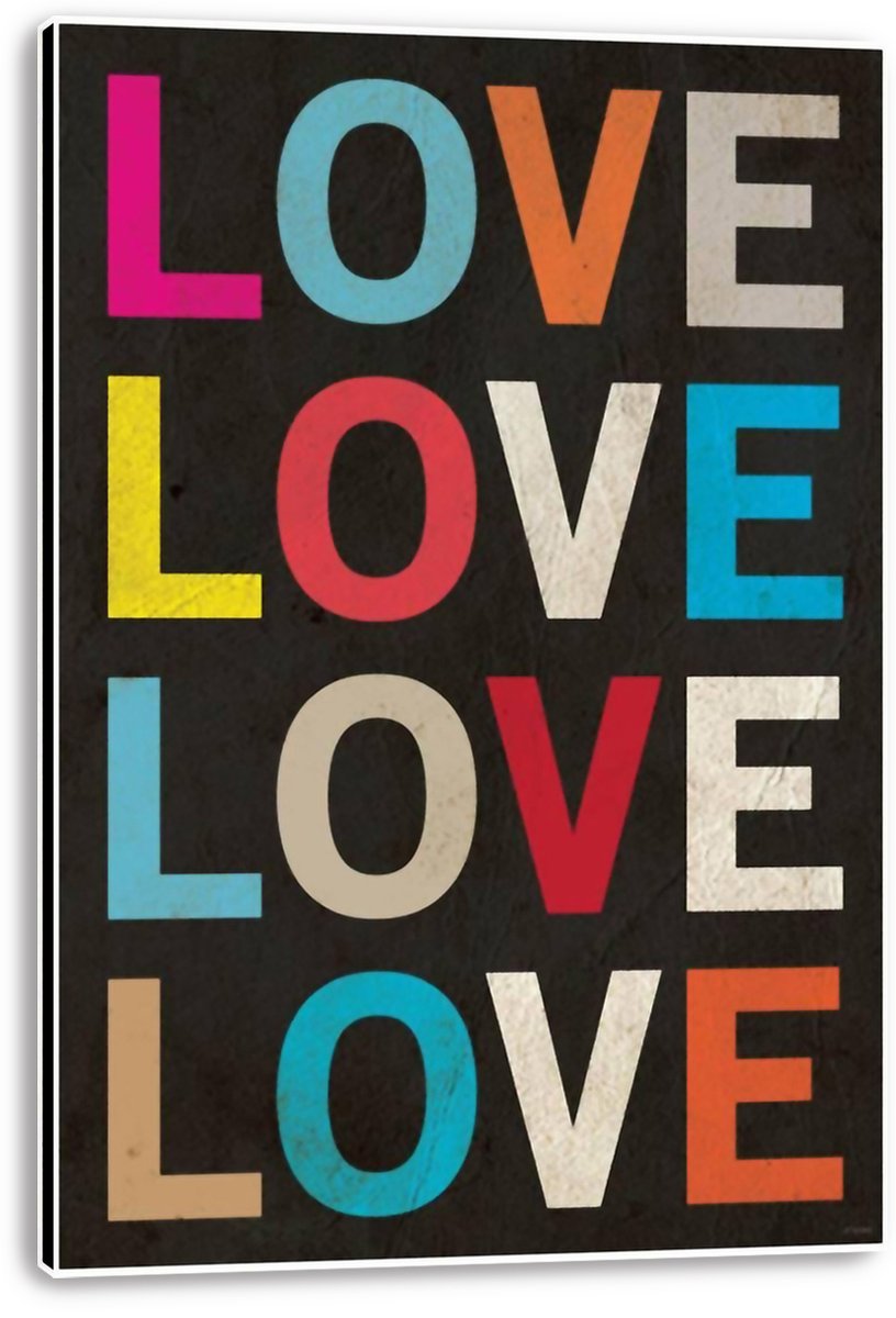 Colorful LOVE Text Decorative Painting (paper and canvas) art poster printing print