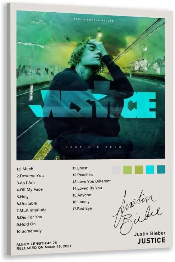 Justin Bieber Music Albums Posters (Paper and Canvas) Art Poster Printing Print